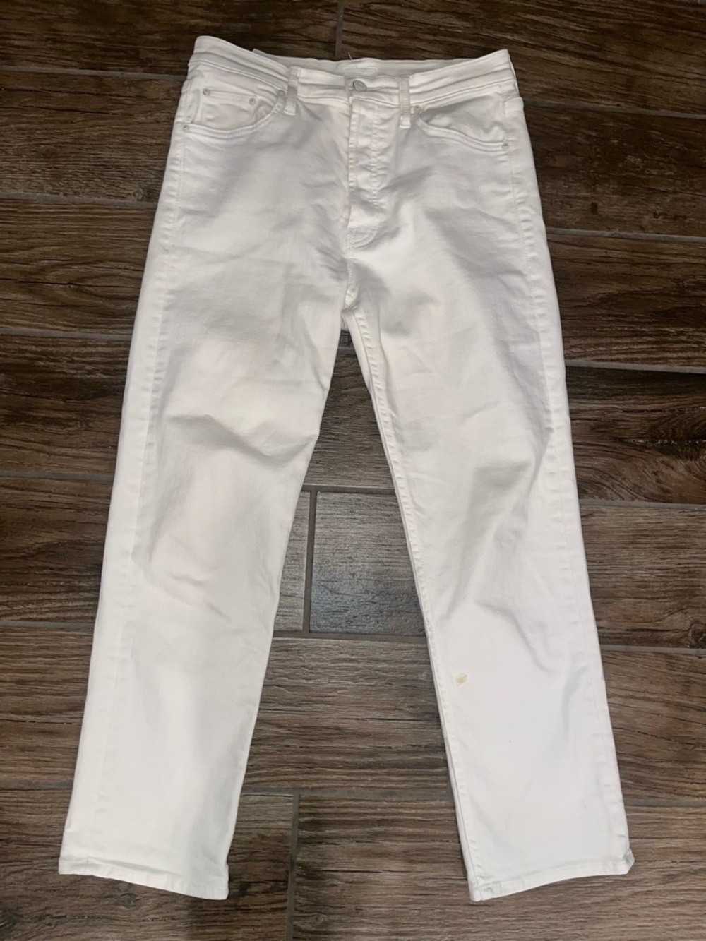 Mother Jeans Womens The Tomcat High Waist Ankle in Cream Puffs 28